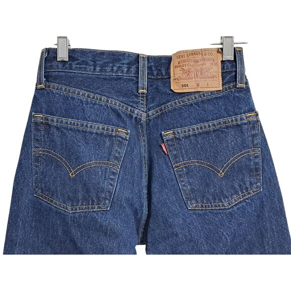 Vintage 90s Levis 501 Womens Jeans Button Fly Tagged W26 L30 USA  Blue Denim Dar - Picture 7 of 9